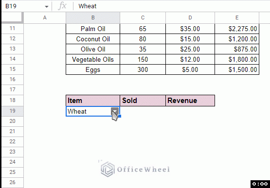 drop down menu for vlookup function