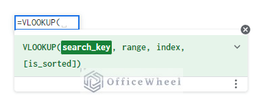 vlookup function structure