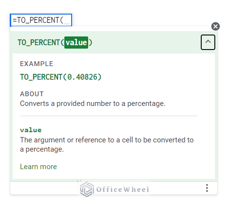 google sheets to_percent