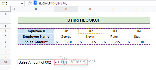 insert range to lookup value