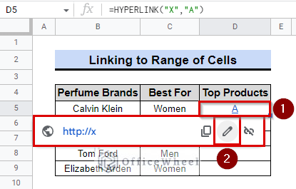 edit link option in link preview