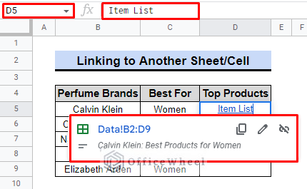 final result from hyperlink function