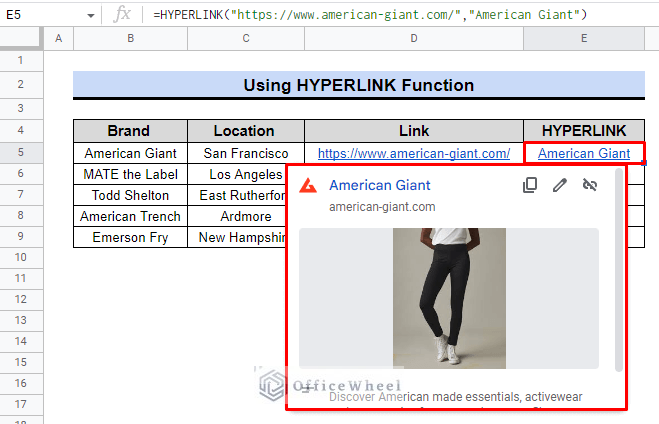 link preview window