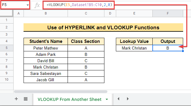Building Hyperlink to VLOOKUP Cell in Another Sheet in google sheets