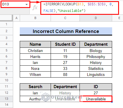 application of iferror with vlookup