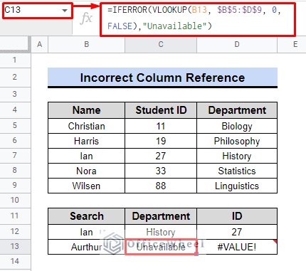 how to remove #value! error using iferror function