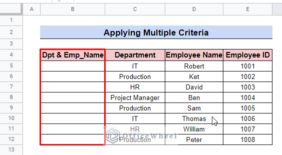 create helper column in google sheets