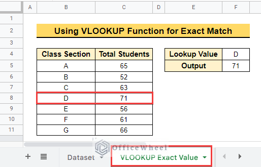 google sheets vlookup exact match