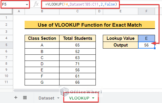 google sheets vlookup exact match
