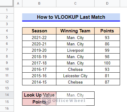 google sheets vlookup last match