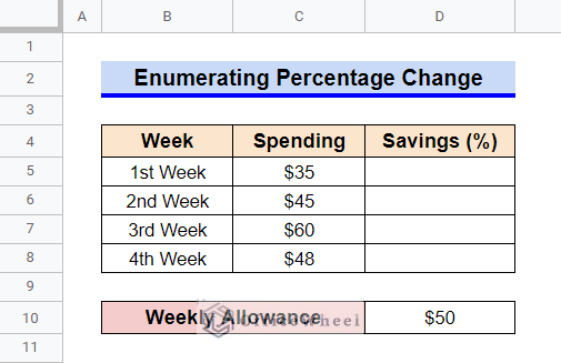 How to Calculate Percentage Change in Google Sheets