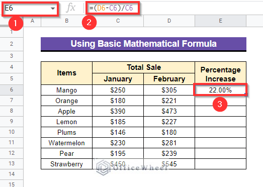 Calculating Percentage Using Format in Google Sheets