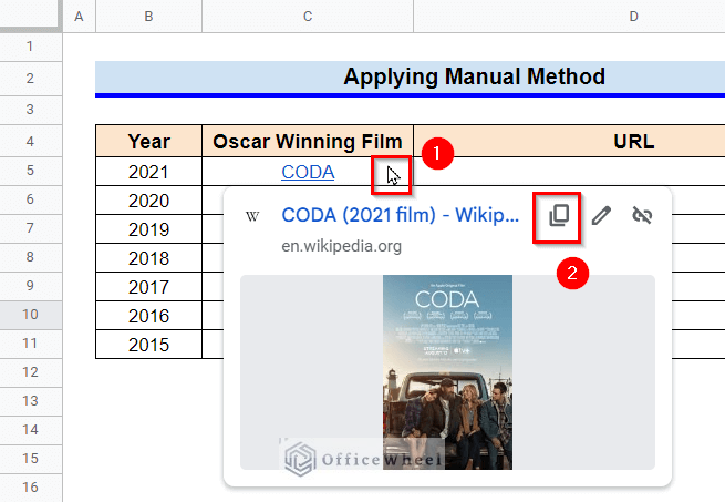 Applying Manual Method to Extract URL from Hyperlink in Google Sheets