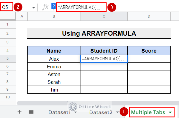 Multiple cells linking from Multiple tabs in Google Sheets