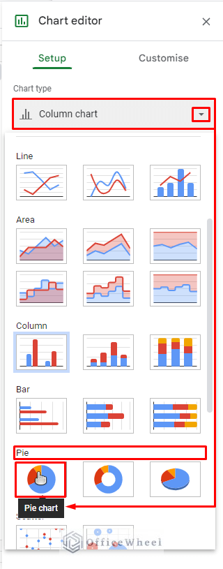 where to find pic chart in google sheets chart editor