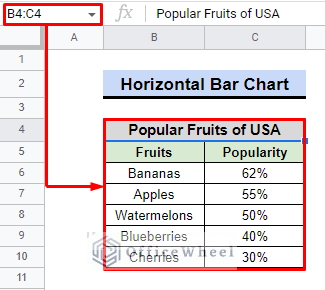 how to select range in google sheets