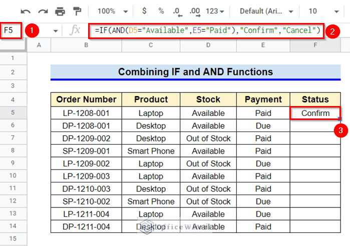 How to Combine IF and AND Functions in Google Sheets if cell contains text then return value in another cell