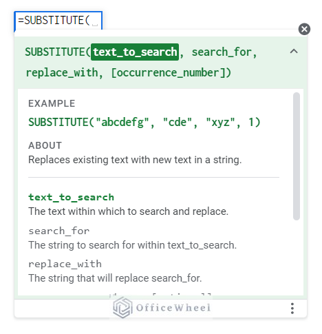 substitute function google sheets