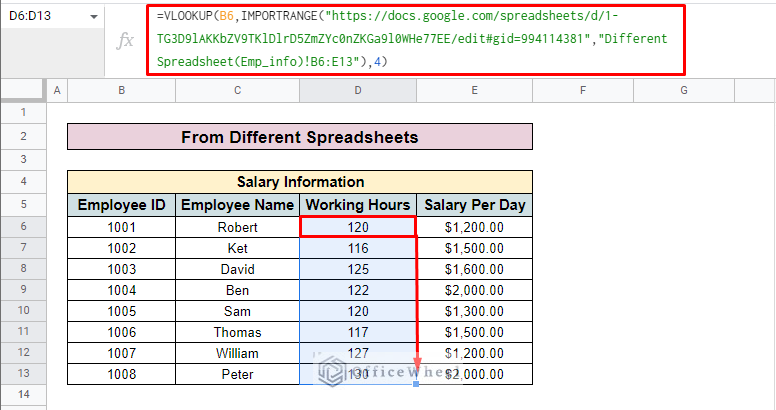 use fill handle to insert vlookup formula into entire column