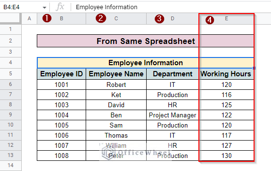 select column for vlookup