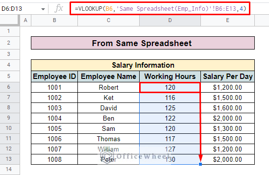 vlookup betwen two google sheets 