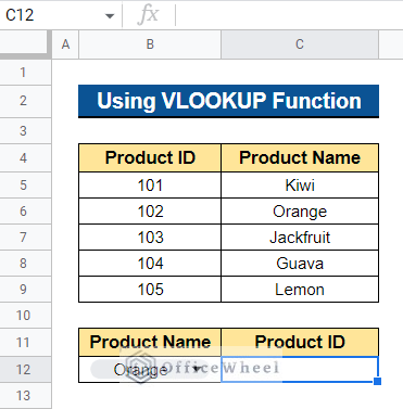 Using VLOOKUP to Look UP To the Left in Google Sheets