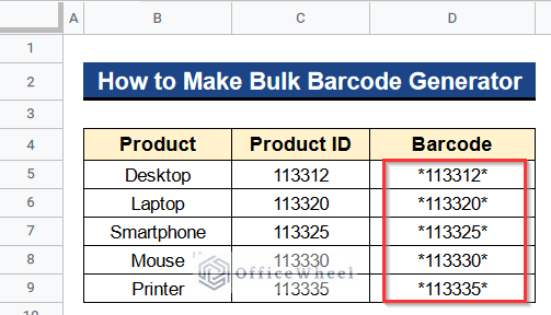 Output After Inserting Custom Formula