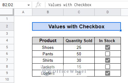 dataset for values with checkbox