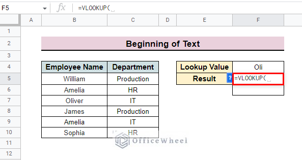 insert vlookup function in google sheet