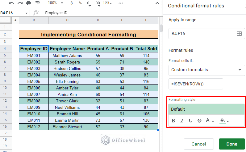 formatting style section