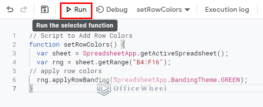 click on run to execute code
