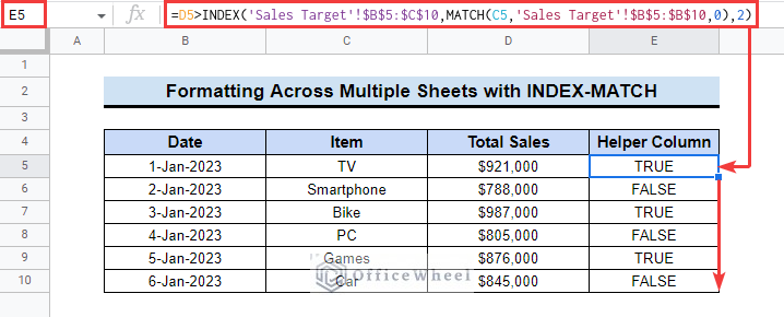 Using helper column