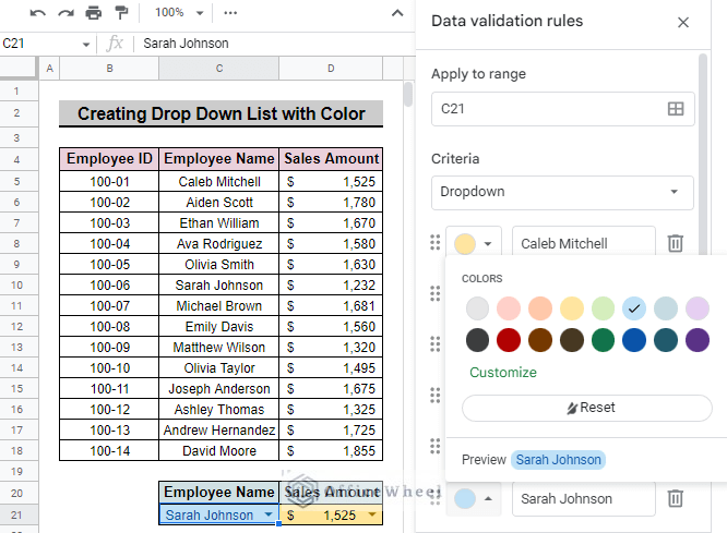 continue adding color to list items