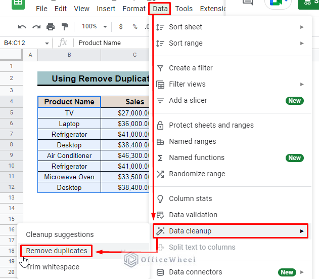 insert remove duplicate tools