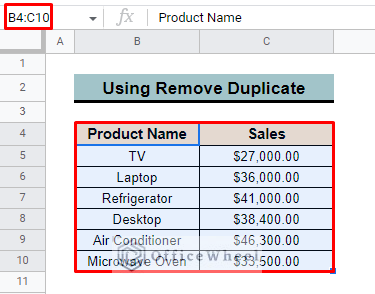 outcome of google sheets find unique values between 2 columns