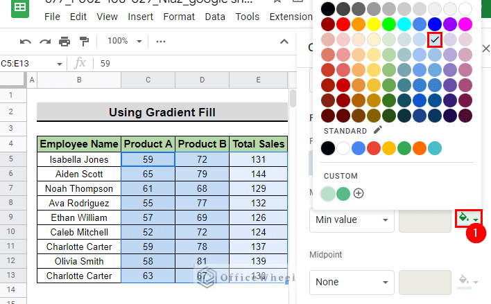 choose min point color