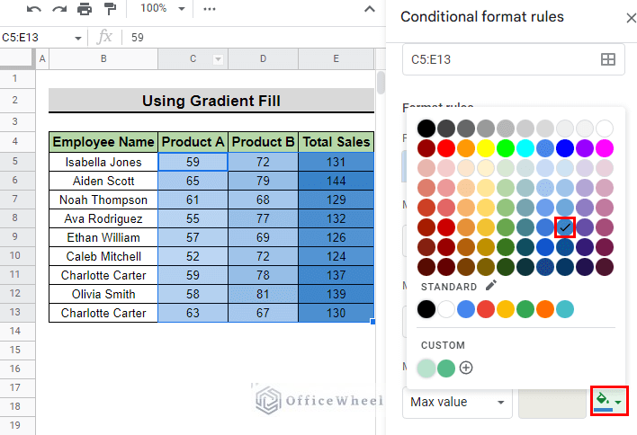choose max point color