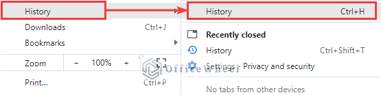 Selecting history