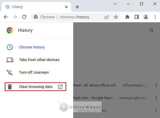 Clear browsing data