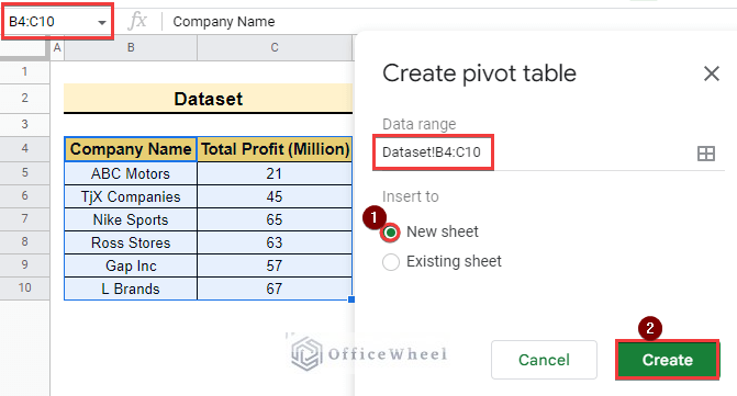 Creating pivot table to Calculate Percentage of Total through Pivot Table in Google Sheets