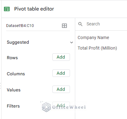 Pivot table editor 