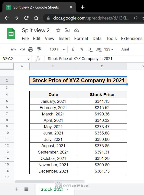 Dataset for the first spreadsheet for the article