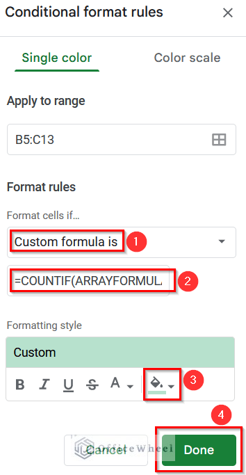 Combining ARRAYFORMULA and COUNTIF Functions to Highlight Unique Values in Google Sheets
