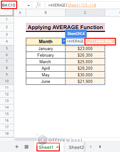 add data from different sheets