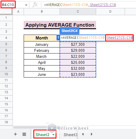 add data from different sheets 