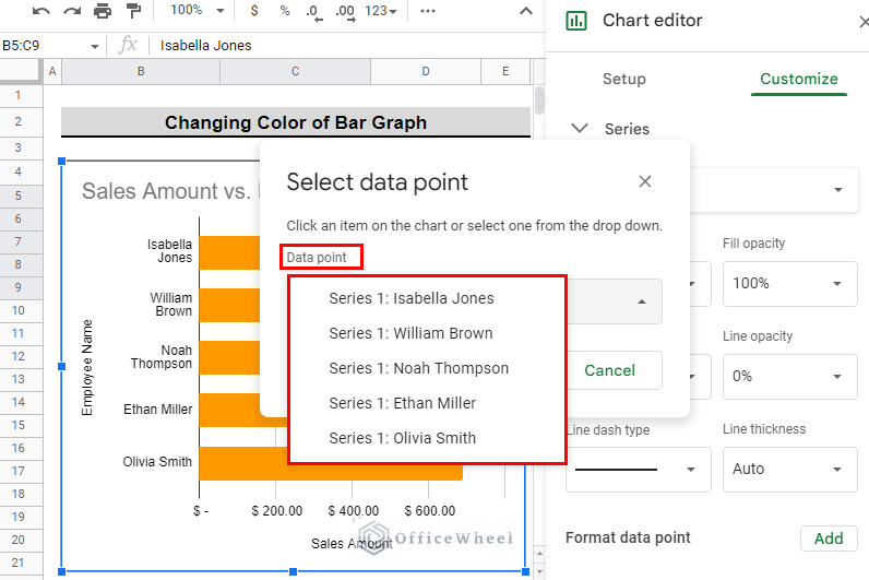 select data point