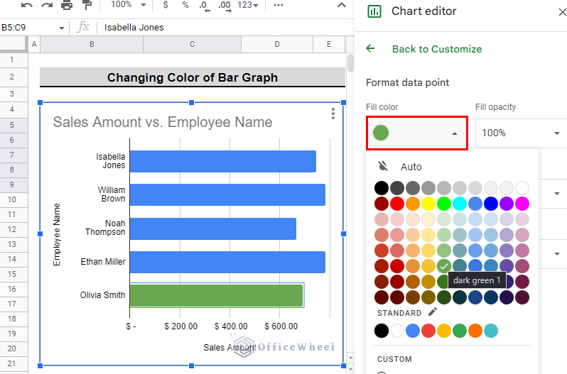 select color for particular bar