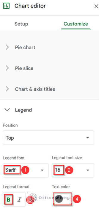 Formatting Legend under Chart Editor Window
