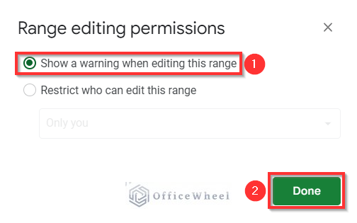 marking the "show a warning when editing this range" from the range editing permissions pop up