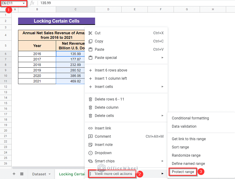 Using protect sheets and ranges feature